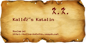 Kallós Katalin névjegykártya